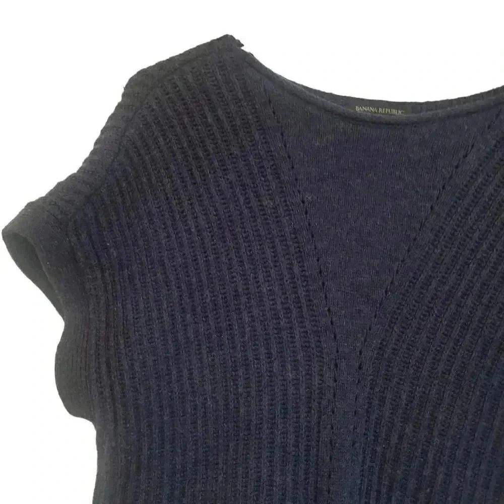 Banana Republic Women's Navy Cotton/Nylon Side Snap Sweeter - Picture 3 of 12